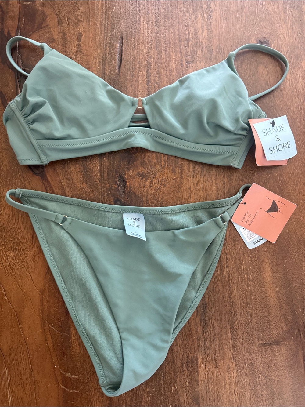 Shade & Shore Sage Green Two-Piece Bikini